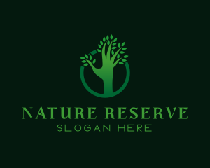 Hand Tree Nature logo design