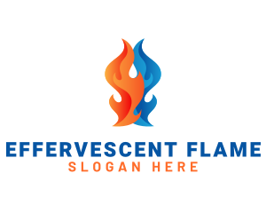 Flaming Fire Thermal logo design