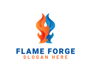 Flaming Fire Thermal logo design