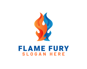 Flaming Fire Thermal logo design