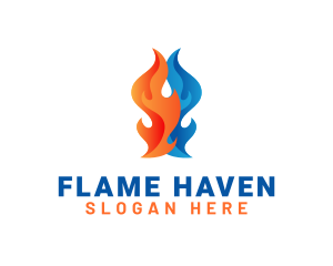 Flaming Fire Thermal logo design