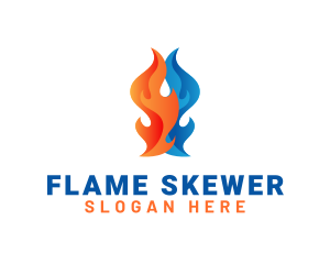 Flaming Fire Thermal logo design