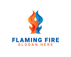 Flaming Fire Thermal logo design