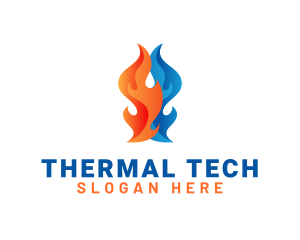 Flaming Fire Thermal logo design