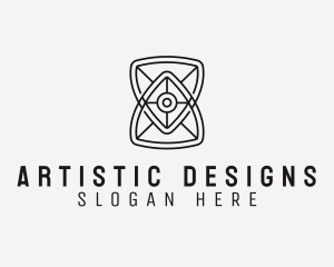 Geometric Hourglass Architecture logo design