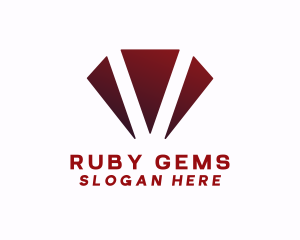 Ruby Diamond Letter V logo