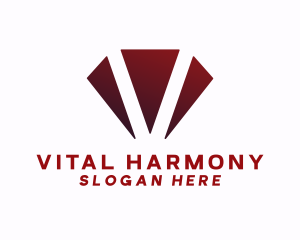 Ruby Diamond Letter V logo design