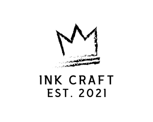 King Crown Ink Hipster logo