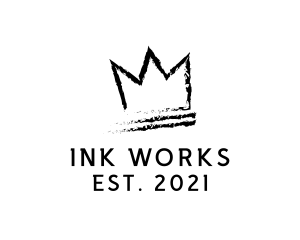 King Crown Ink Hipster logo