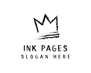 King Crown Ink Hipster logo design