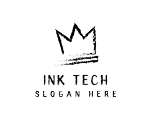 King Crown Ink Hipster logo design