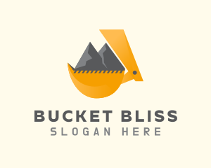 Excavator Bucket Mountain logo design