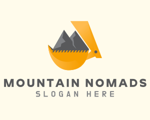 Excavator Bucket Mountain logo design