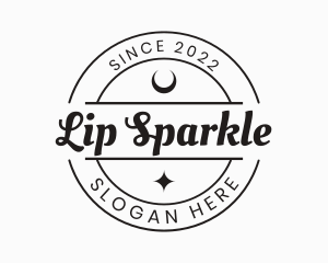 Moon Sparkle Emblem Wordmark logo design