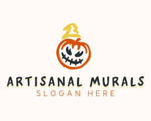 Halloween Pumpkin Vandalism logo design