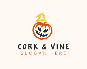 Halloween Pumpkin Vandalism logo design