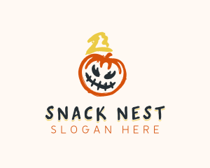 Halloween Pumpkin Vandalism logo design