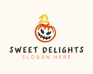 Halloween Pumpkin Vandalism logo design