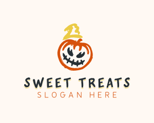 Halloween Pumpkin Vandalism logo design