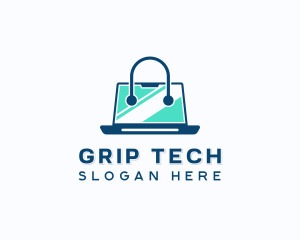 Laptop Tech Shopping logo design