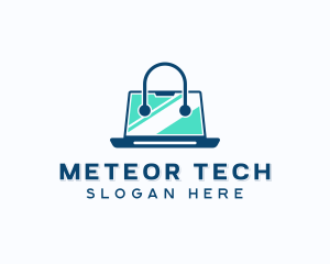 Laptop Tech Shopping logo design