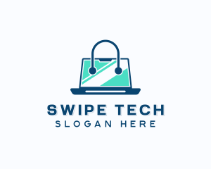 Laptop Tech Shopping logo design