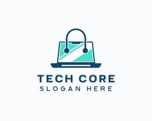 Laptop Tech Shopping logo design