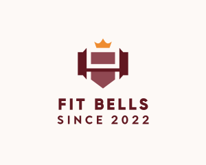 Royal Fitness Gym Barbell  logo design