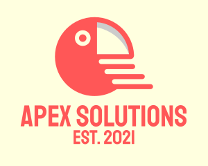 Round Red Parrot logo design