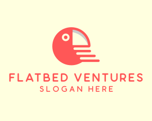 Round Red Parrot logo design