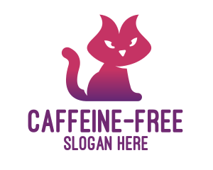 Purple Cat Kitten logo design