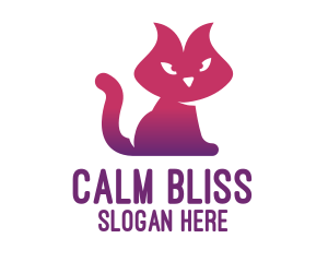 Purple Cat Kitten logo design