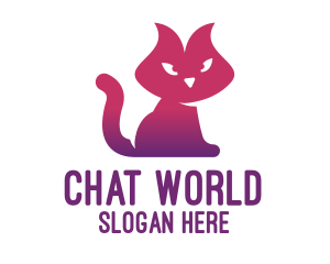 Purple Cat Kitten logo design