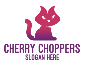 Purple Cat Kitten logo design