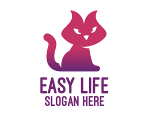 Purple Cat Kitten logo design