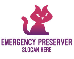 Purple Cat Kitten logo design