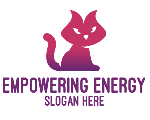 Purple Cat Kitten logo design