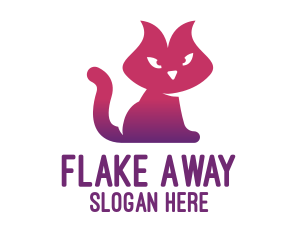 Purple Cat Kitten logo design