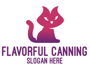 Purple Cat Kitten logo design