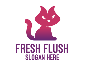 Purple Cat Kitten logo design