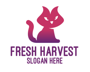 Purple Cat Kitten logo design