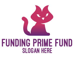 Purple Cat Kitten logo design