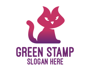 Purple Cat Kitten logo design