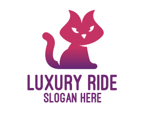 Purple Cat Kitten logo design