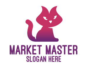 Purple Cat Kitten logo design