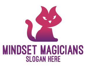 Purple Cat Kitten logo design