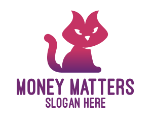 Purple Cat Kitten logo design