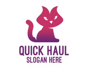 Purple Cat Kitten logo design