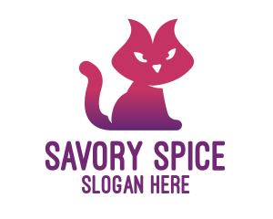 Purple Cat Kitten logo design