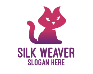 Purple Cat Kitten logo design